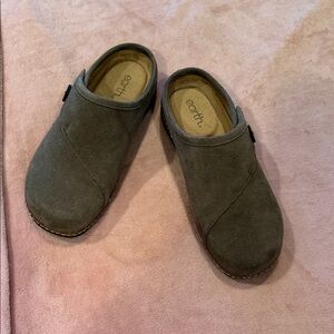 Earth Forest Green Suede Slip-Ons